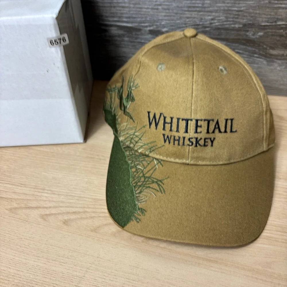 Whitetail Whiskey Hat‎ Cap Strap Back Brown Adjustable